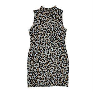 DESIGN LAB Mid-Length Cheetah Dress